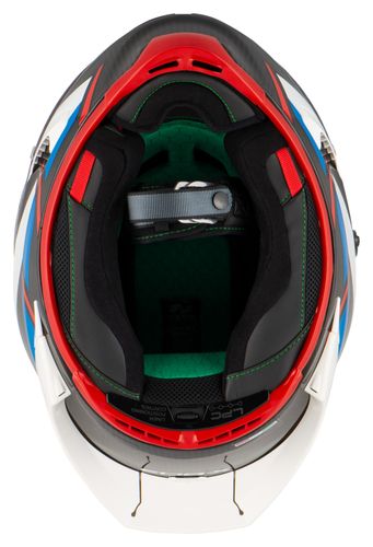 קסדה מלאה לאופנוע שחור לבן כחול MOTORMASTER מבית X-LITE
