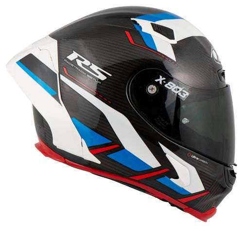קסדה מלאה לאופנוע שחור לבן כחול MOTORMASTER מבית X-LITE