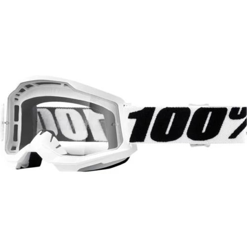 משקפי אבק 100% STRATA 2 לבן עדשה שקופה