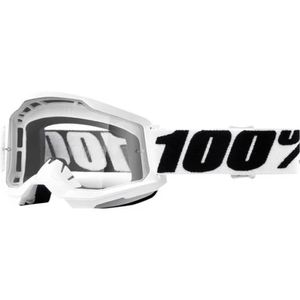 משקפי אבק 100% STRATA 2 לבן עדשה שקופה