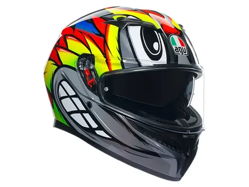 קסדה מלאה AGV K-3 צבע BIRDY 2.0 אפור צהוב אדום
