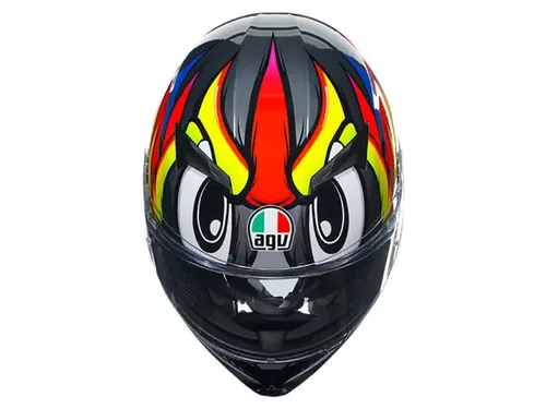 קסדה מלאה AGV K-3 צבע BIRDY 2.0 אפור צהוב אדום