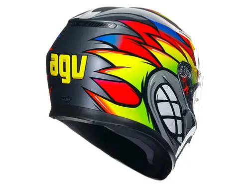 קסדה מלאה AGV K-3 צבע BIRDY 2.0 אפור צהוב אדום