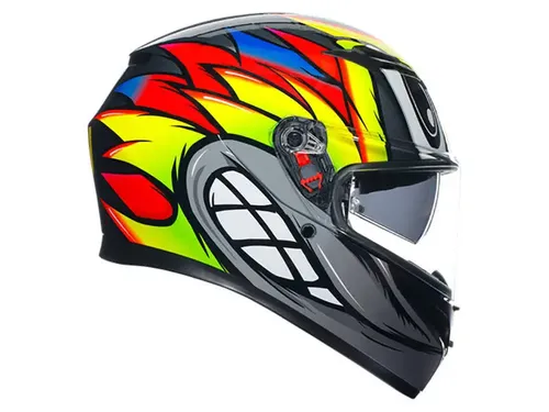 קסדה מלאה AGV K-3 צבע BIRDY 2.0 אפור צהוב אדום