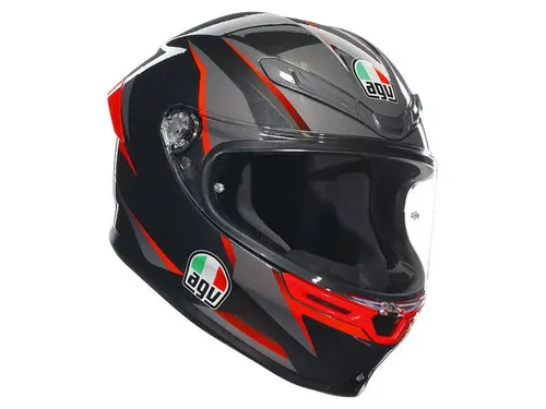 קסדה מלאה AGV דגם K-6 S צבע SLASHCUT שחור אפור אדום