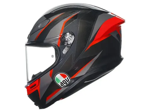 קסדה מלאה AGV דגם K-6 S צבע SLASHCUT שחור אפור אדום