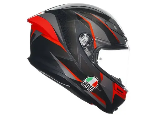 קסדה מלאה AGV דגם K-6 S צבע SLASHCUT שחור אפור אדום