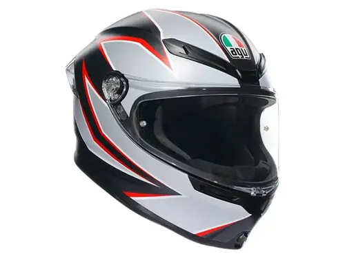 קסדה מלאה AGV דגם K-6 S צבע FLASH MATT שחור אפור אדום