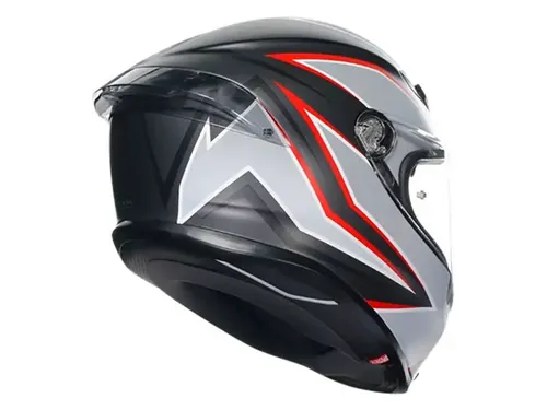 קסדה מלאה AGV דגם K-6 S צבע FLASH MATT שחור אפור אדום
