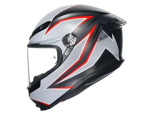 קסדה מלאה AGV דגם K-6 S צבע FLASH MATT שחור אפור אדום