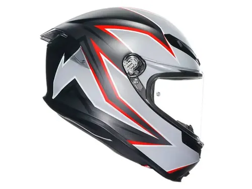 קסדה מלאה AGV דגם K-6 S צבע FLASH MATT שחור אפור אדום