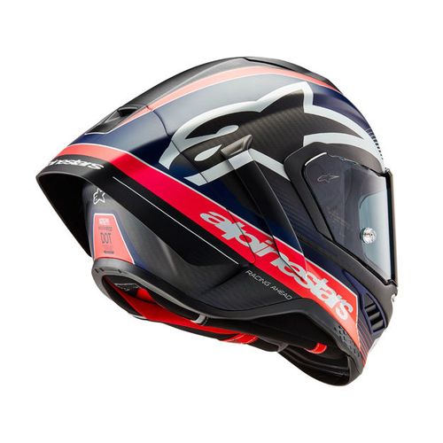 קסדת כביש ספורטיבית ALPINESTARS SUPERTECH R10 שחור קרבון אדום כחול
