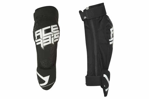 מגן ברך X-ZIP רך עם רוכסן מבית ACERBIS-שחור לבן