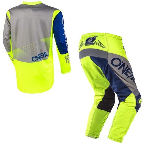 חליפת רכיבה ילדים אוניל אפור/ צהוב/ כחול – ONEAL YOUTH ELEMENT FACTOR V.22