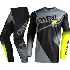 חליפת רכיבה אוניל שחור/ אפור/ צהוב – ONEAL ELEMENT RACEWEAR V.22
