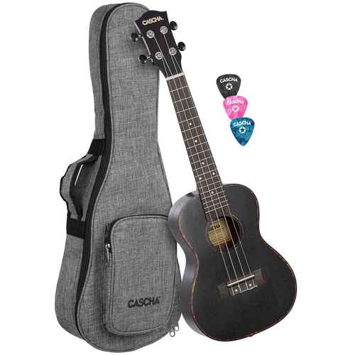 יוקללה קונצרט שחור + נרתיק  CASCHA HH2300