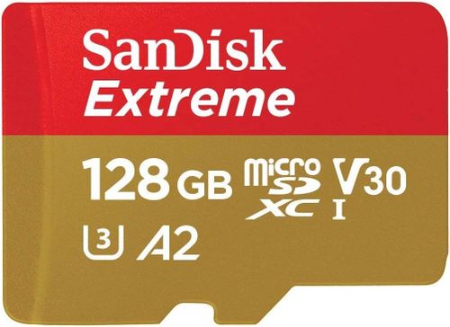 כרטיס זכרון מותאם במיוחד למצלמות בתנועה-SANDISK EXTREME 128GB