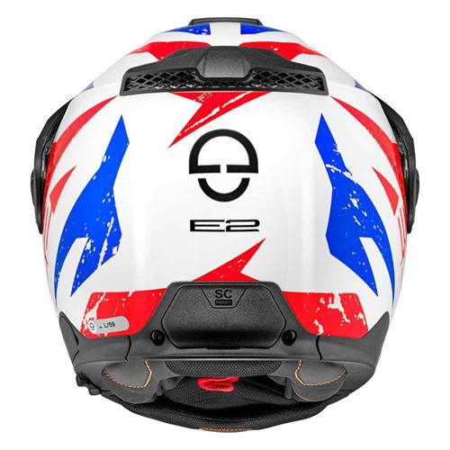 קסדה נפתחת אדוונצר – Schuberth E2 Explorer Off-Road מעוטר לבן אדום כחול