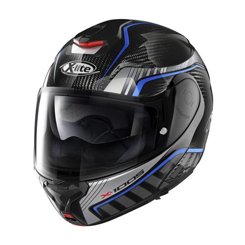 קסדה נפתחת לאופנוע X1005 CHEYENNE מבית X-LITE-שחור אפור כחול