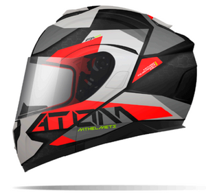 קסדת אופנוע אפור אדום דגם ATOM W17 מבית MT