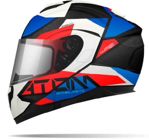 קסדת אופנוע כחול אדום דגם ATOM W17 מבית MT
