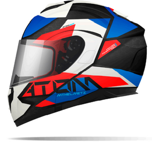 קסדת אופנוע כחול אדום דגם ATOM W17 מבית MT