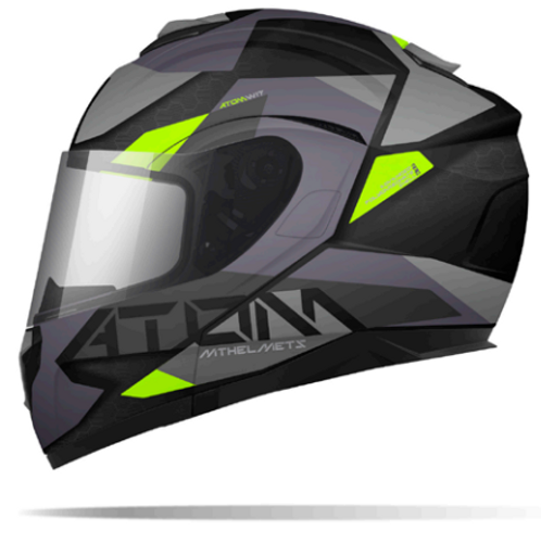 קסדת אופנוע שחור אפור דגם ATOM W17 מבית MT