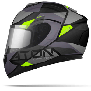 קסדת אופנוע שחור אפור דגם ATOM W17 מבית MT