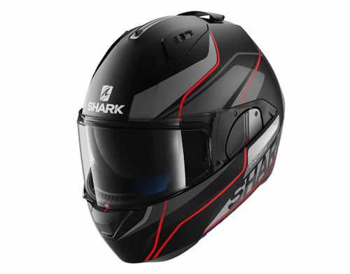 קסדה נפתחת לאופנוע EVO-ONE KRONO מבית SHARK-שחור אדום אפור