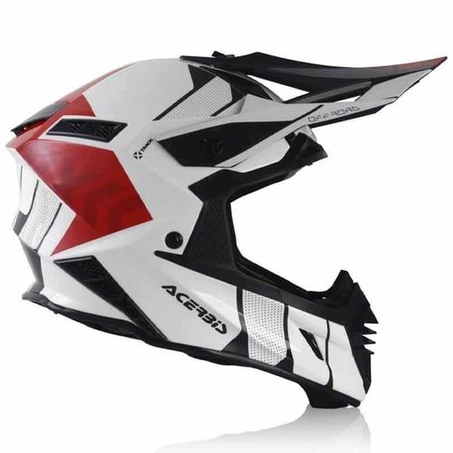 קסדת שטח לאופנוע X-TRACK מבית ACERBIS-לבן אדום שחור