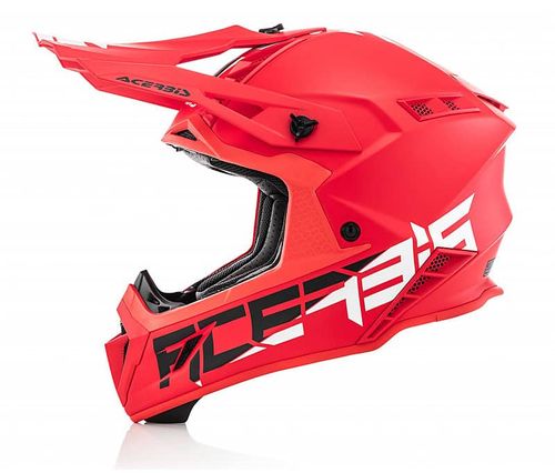 קסדת שטח לאופנוע STEEL CARBON מבית ACERBIS-אדום