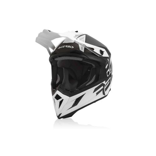 קסדת שטח לאופנוע STEEL CARBON מבית ACERBIS-שחור לבן