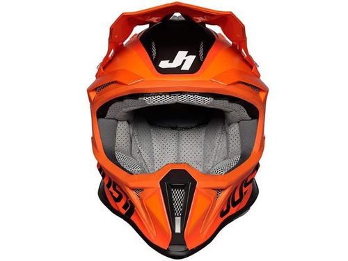 קסדת שטח פיברגלאס JUST1 דגם J18 צבע כתום שחור