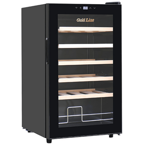 מקרר יין עם מדפי עץ 24 בקבוקים Gold Line BC-24