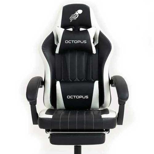 כיסא גיימינג מקצועי Octopus OCT-008. עשוי מבד דמוי עור איכותי כולל זוג כריות וריקליינר לרגליים