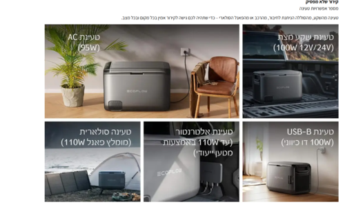 מקרר/מקפיא עם סוללה מתנה ECOFLOW GLACIER CLASSIC 45L