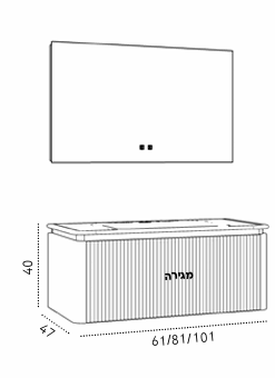 ארון אמבטיה דגם גליל תלוי GALIL