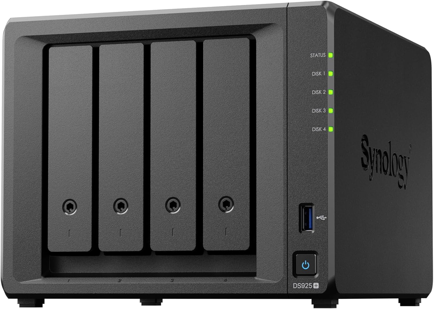 שרת אחסון מתקדם DS925+‎ – 4 NAS ללא כוננים Synology DiskStation DS 925+ 4-Bay