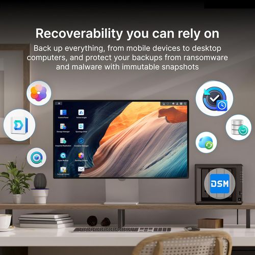 שרת אחסון מתקדם DS925+‎ – 4 NAS ללא כוננים Synology DiskStation DS 925+ 4-Bay