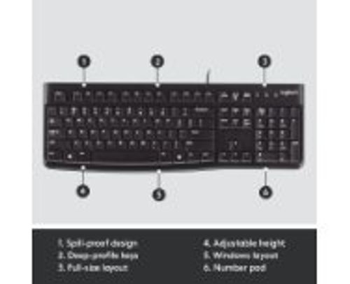 מקלדת לוגיטק חוטית עברית אנגלית LOGITECH K120