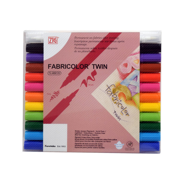 סט 12 טושים דו צדדים לציור על בד ZIG FABRICOLOR TWIN