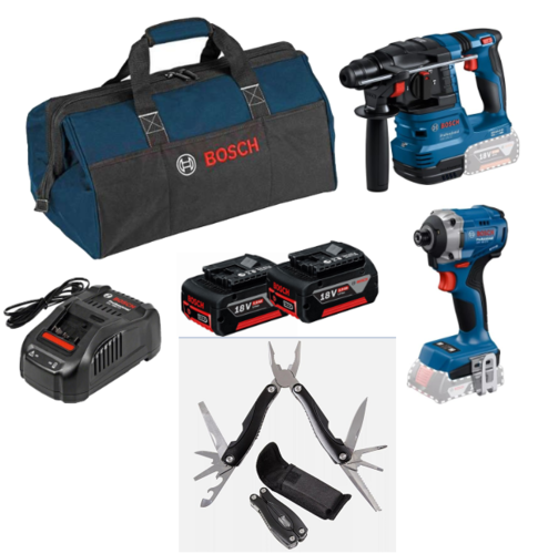 סט מברגת אימפקט + פטישון  סוללות 4AH+2AH תוצרת BOSCH אולר רב תכליתי מתנה