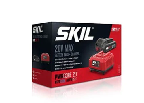 סוללה 20V 2.5Ah בטכנולוגיית Keep Cool + מטען 20V 2.4A במארז - סקיל SKIL