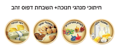 חיתוכים עגולים מנהגי חנוכה עם הטבעת זהב