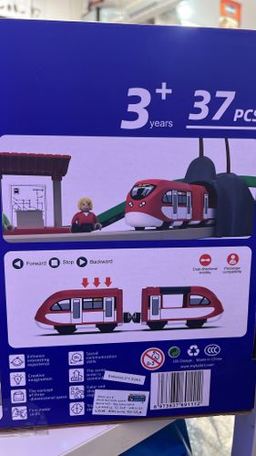 ערכת רכבת עץ חשמלית מהנדסי כבישים – 37 חלקים – MYKA FORT