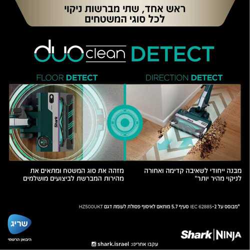 שואב אבק חוטי Shark HZ4000 Power Detect 370W