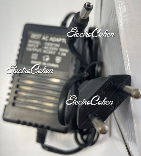שנאי ספק כוח טרנספורמטור 24V 1.0A AC/AC עם חיבור USB