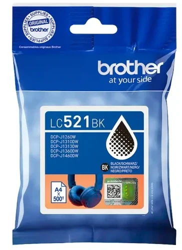 דיו שחור מקורי Brother LC-521BK בראדר (500 דף)