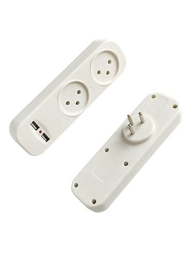 מפצל חשמל זוגי T2 רוחבי+מטען Lumitec USB