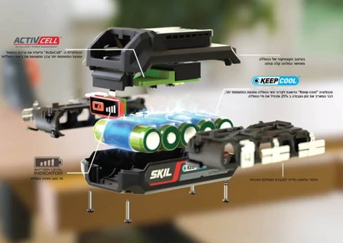 גוף גוזם גדר חיה חשמלי נטען 20V אורך להבים 55 ס